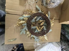Christmas Wreath 20 Inch Christmas Door Decoration Garland With Warm Lights