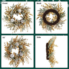 Christmas Wreath 20 Inch Christmas Door Decoration Garland With Warm Lights