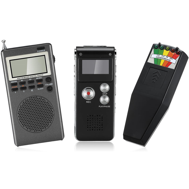 Saillong 3 Pcs Ghost Hunting Equipment Include 1 Pcs Spirit Ghost Hunting Box 1 Pcs Digital Voice Recorder 1 Pcs LED Emf Magnetic Field Ghost Hunting Detector Paranormal Research Tools