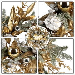 Christmas Wreath 20 Inch Christmas Door Decoration Garland With Warm Lights