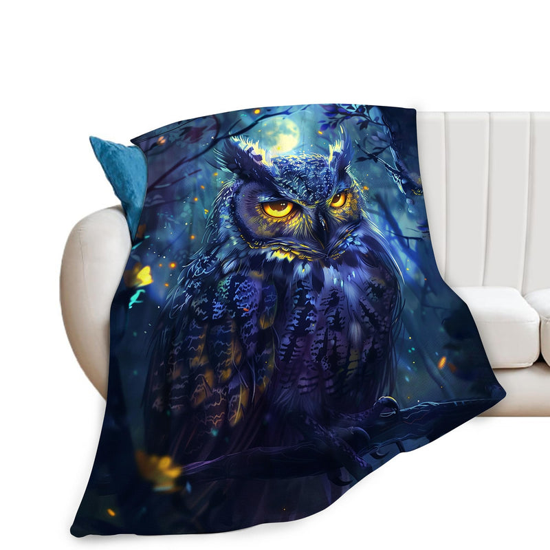 Fantasy Owl Blanket Owl Throw Blanket Owl Gifts and Decor Animal Blanket for Girls Boys Women Men Kids Adults Soft Warm Cozy Fleece Blanket for Couch Sofa Bed 50