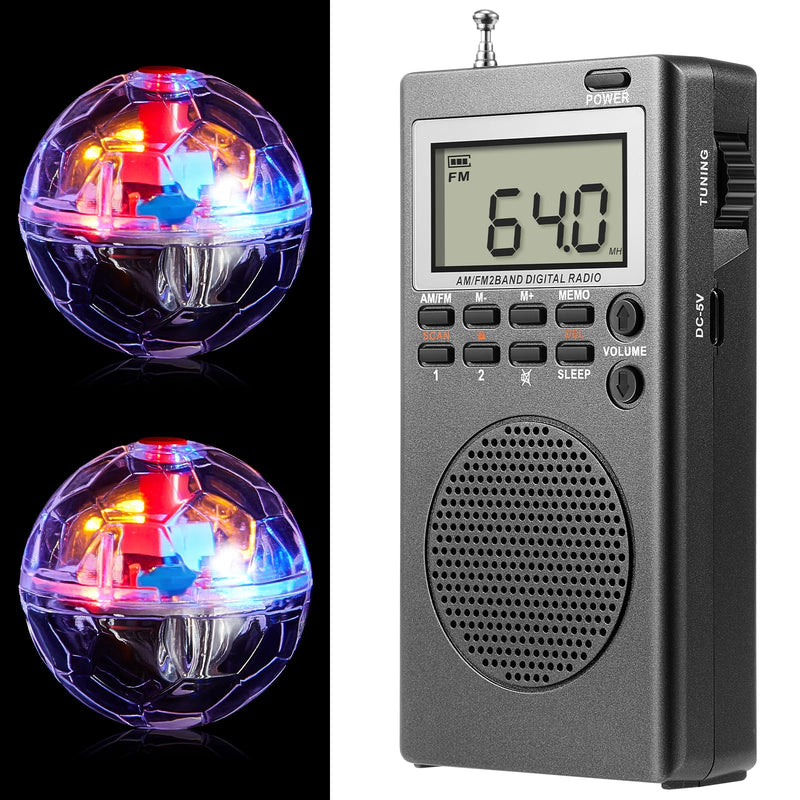 Dunzy 3 Pcs Ghost Hunting Equipment Kit Spirit Box Portable Radio with 2 LED Cat Balls Paranormal Equipment Radio Ghost Equipment Light up Cat Balls for Home Office Outdoor Ghost Hunting