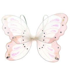 Mozlly Butterfly Wings for Kids - 2 Layer Fairy Wings for Girls and Boys Halloween Costume Wings and Cosplay Wings Fairy Costumes for Kids Small Fairy Wings for Kids - One Size 14 Inches - White