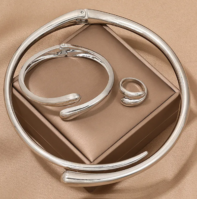 Geometric Metal Jewelry Set