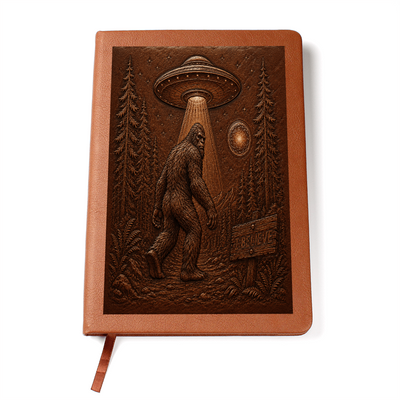 Bigfoot & UFO Leather Journal – Cryptid Collector Gift