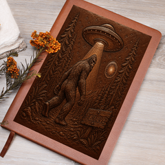 Bigfoot & UFO Leather Journal – Cryptid Collector Gift