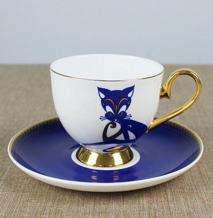 Bone China Coffee Cup Set with Ceramic Tea Service