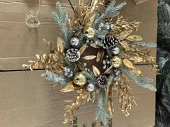 Christmas Wreath 20 Inch Christmas Door Decoration Garland With Warm Lights