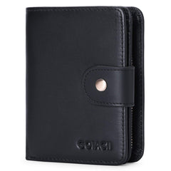 GOIACII Mens Wallet Genuine Leather Short Bifold RFID Blocking Wallets