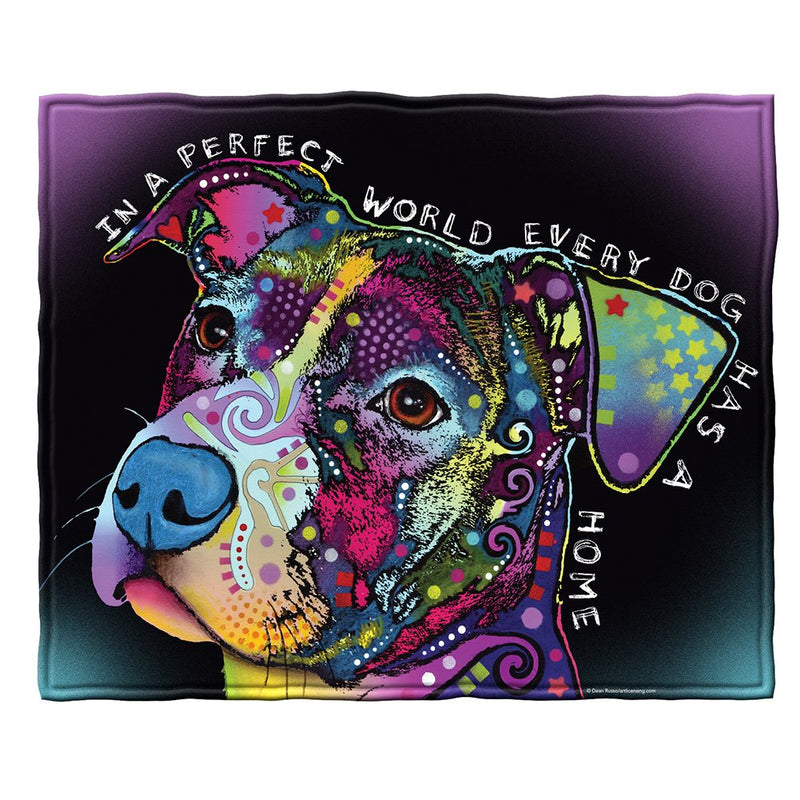 Dawhud Direct Colorful Dog Fleece Blanket for Bed 50 x 60 inches Dean Russo Dog Fleece Throw Blanket for Women Men and Kids - Super Soft Plush Dog Blanket Throw Plush Blanket for Dog Lovers