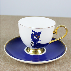 Bone China Coffee Cup Set with Ceramic Tea Service